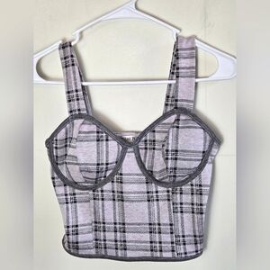Women's Popular 21 Plaid Corset Boustier Top, Size Medium